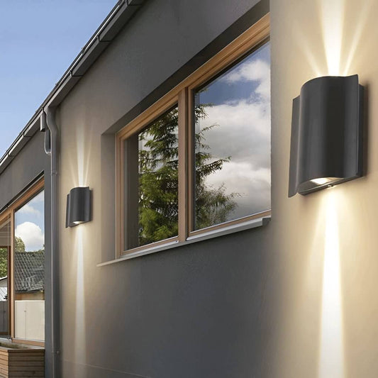 Modern Wave | Outdoor Wall Lantern with High-Brightness LED | Unique Wavy Design for Courtyards and Entrances 0