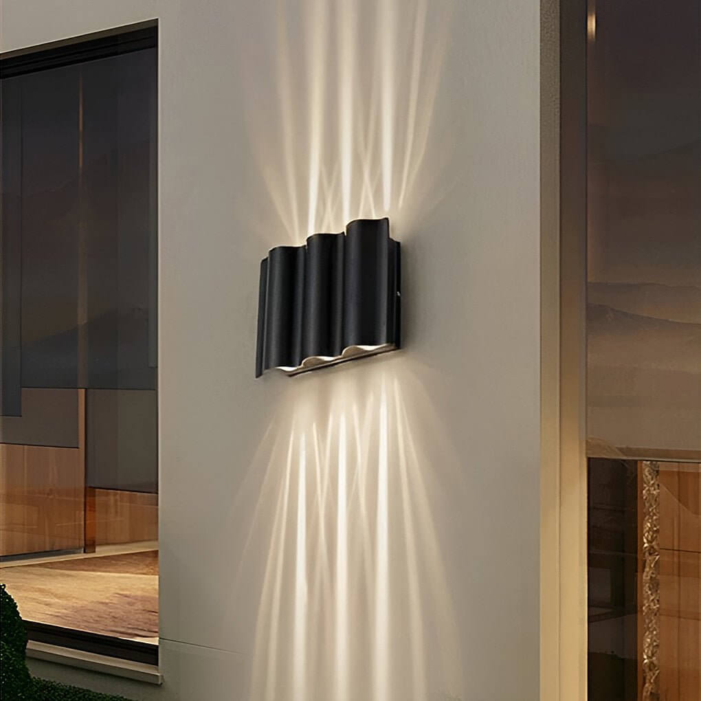 Modern Wave | Outdoor Wall Lantern with High-Brightness LED | Unique Wavy Design for Courtyards and Entrances 3