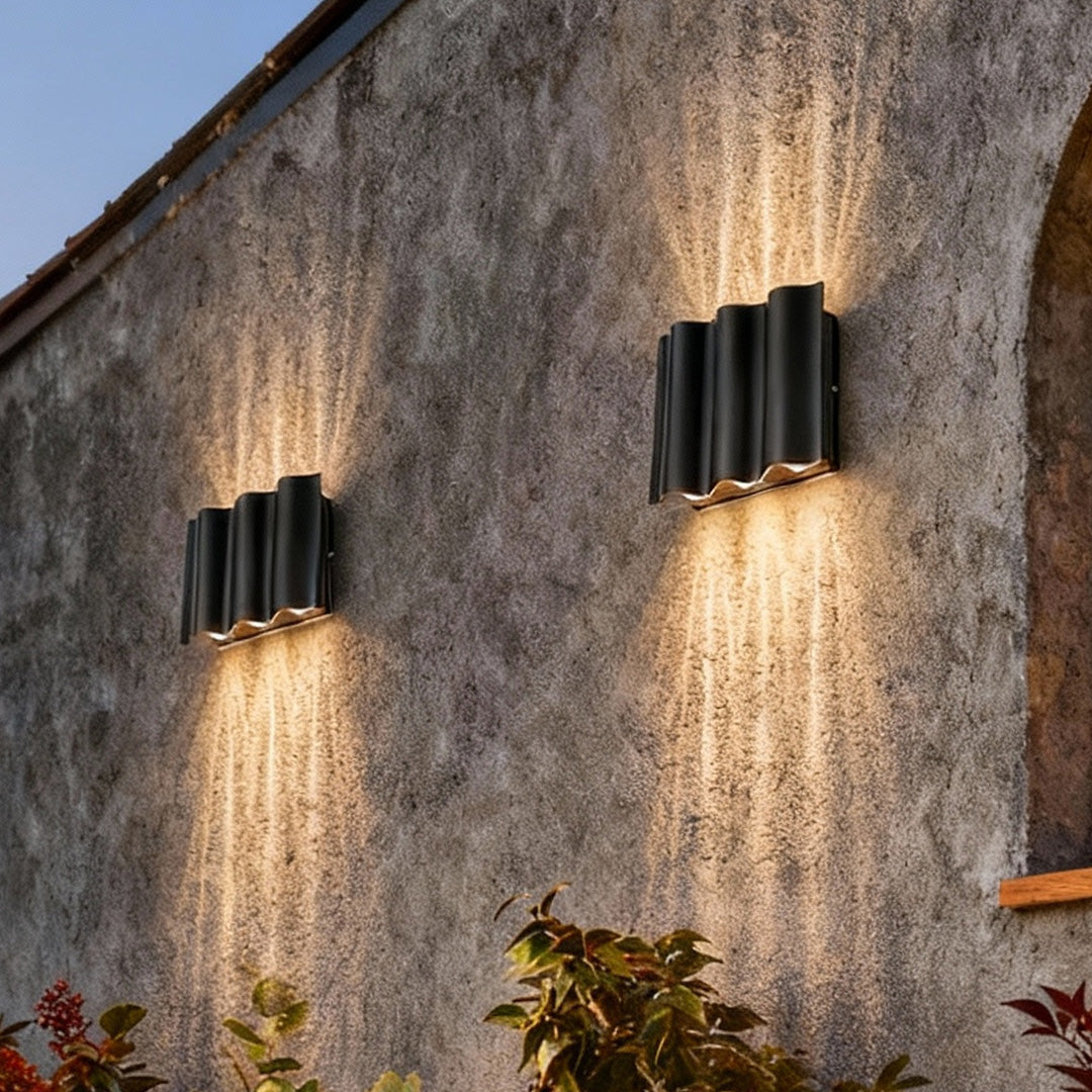 Modern Wave | Outdoor Wall Lantern with High-Brightness LED | Unique Wavy Design for Courtyards and Entrances 4