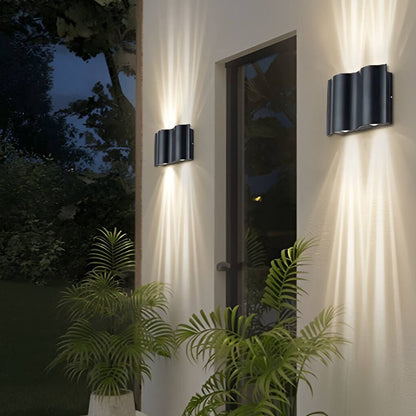 Modern Wave | Outdoor Wall Lantern with High-Brightness LED | Unique Wavy Design for Courtyards and Entrances 5