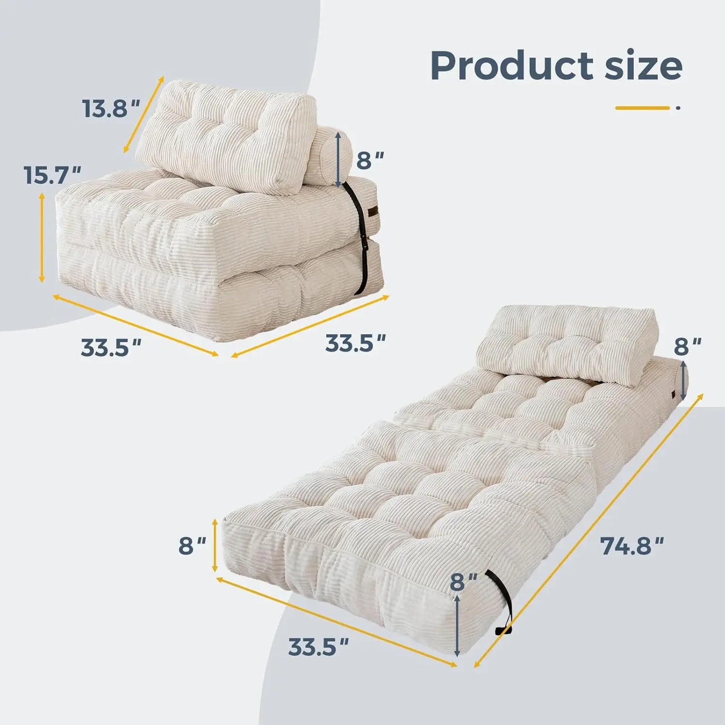 Modular Sofa Bed | Pull Out Sofa Bed with Shredded Foam Filling | Space-Saving Comfort for Small Living Areas 3
