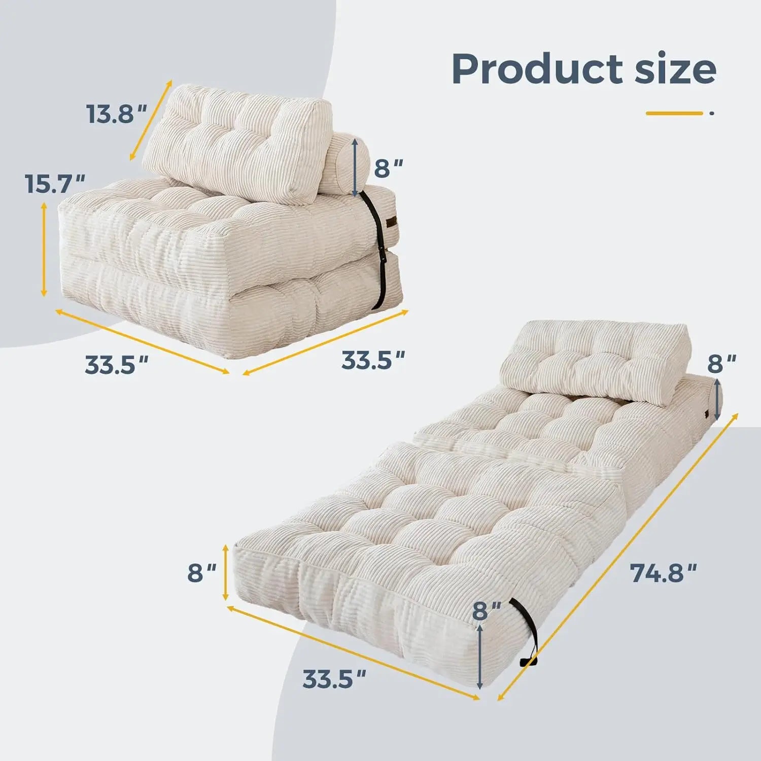 Modular Sofa Bed | Pull Out Sofa Bed with Shredded Foam Filling | Space-Saving Comfort for Small Living Areas 3