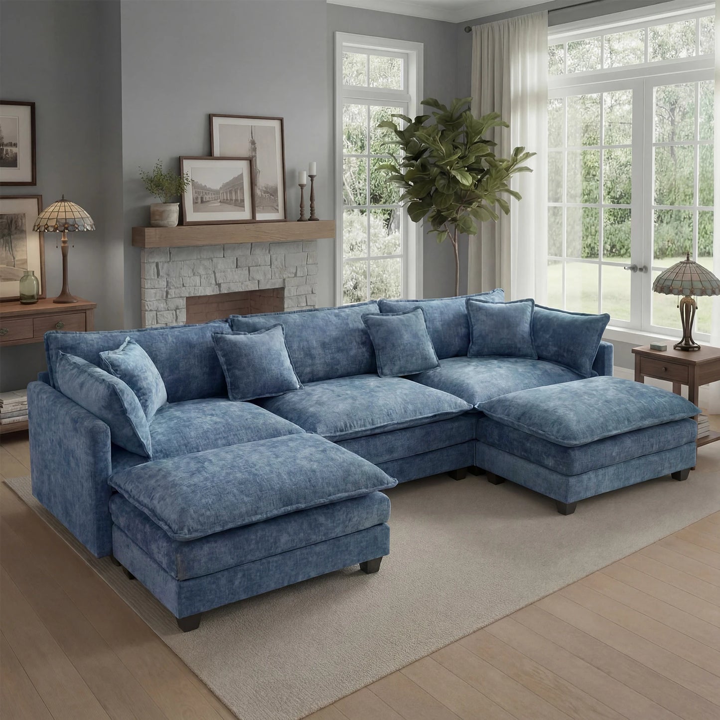 Modular Sofa | Comfy Cloud Sectional Couch with Deep Seats & Ottoman | Versatile Design for Living Room Comfort 10