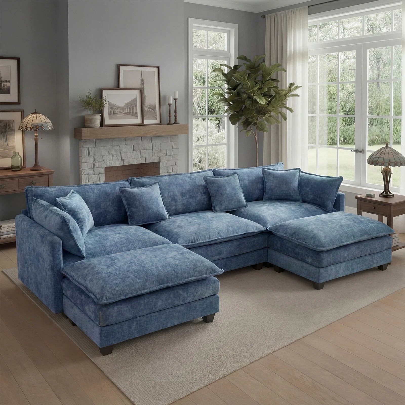 Modular Sofa | Comfy Cloud Sectional Couch with Deep Seats & Ottoman | Versatile Design for Living Room Comfort 10