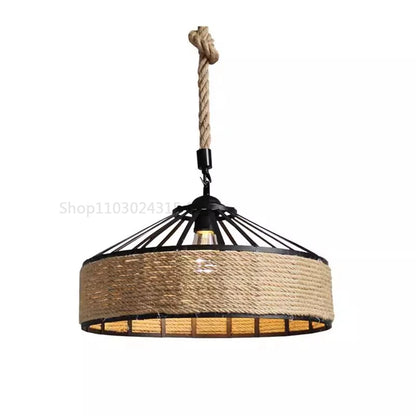 Rustic Pendant Light | Hemp Rope Hanging Lamp with Industrial Charm | Vintage Kitchen Pendant Lighting for Cozy Ambiance 4