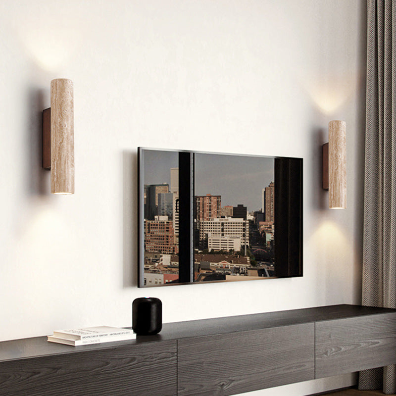 TravertineGlow | Elegant Minimalist Natural Stone Wall Sconce Light 6