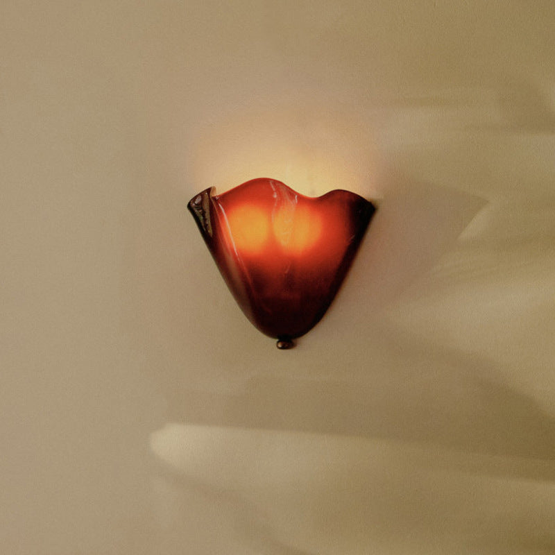 VeraShell | Elegant Retro Colored Glass Wall Sconce Light Fixture 6
