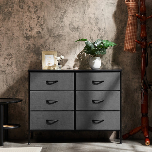 Versatile Nightstand with Wooden Top | Sturdy Fabric Storage Solution for Bedroom and Living Room 0