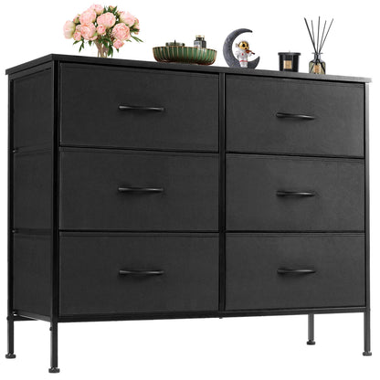 Versatile Nightstand with Wooden Top | Sturdy Fabric Storage Solution for Bedroom and Living Room 6