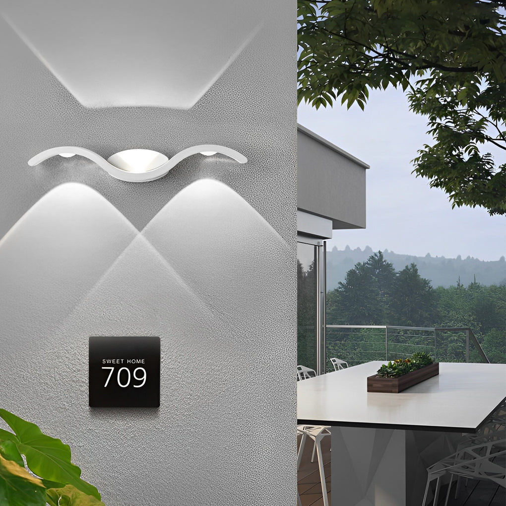 Wave Collection | Outdoor Wall Sconce Lighting with Up-Down Illumination | Stylish Seagull Design for Gardens and Patios 3