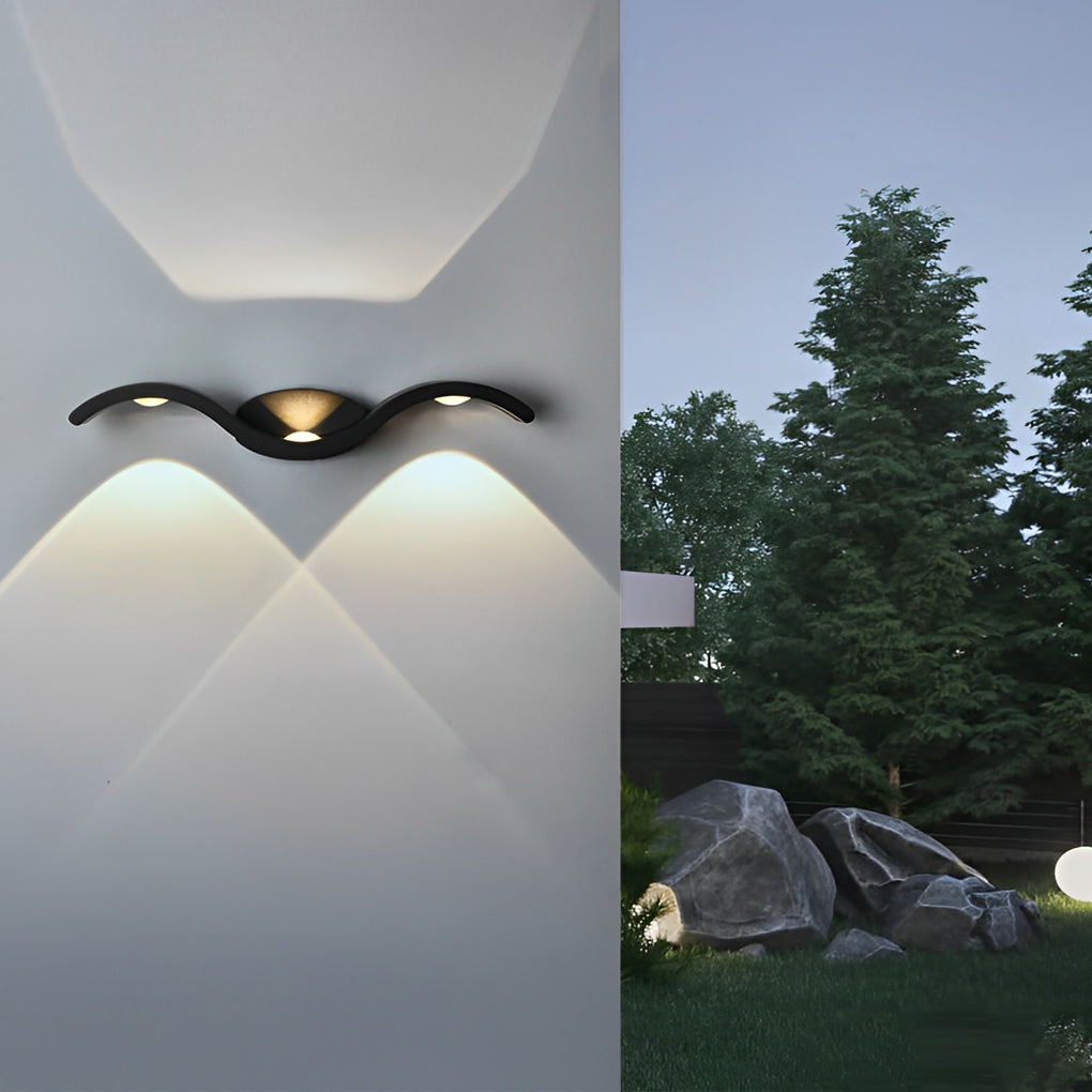 Wave Collection | Outdoor Wall Sconce Lighting with Up-Down Illumination | Stylish Seagull Design for Gardens and Patios 4